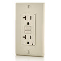 Leviton GFCI Receptacle, 20A, 125Vac, 5-20R, Almond GFNT2-T